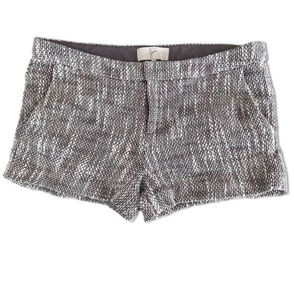 Joie cotton shorts tweed-like knit soft fabric grey/white size 10 - Picture 7 of 7